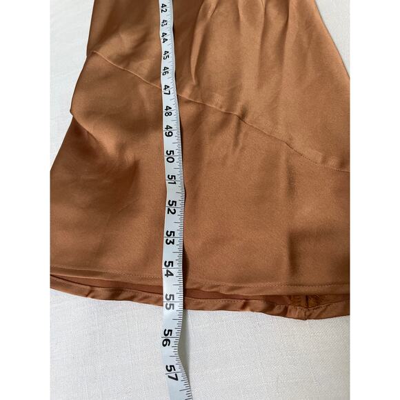 Show Me Your Mumu Tuscany Maxi Slip Dress  in Copper Luxe Satin, size S - Picture 7 of 12